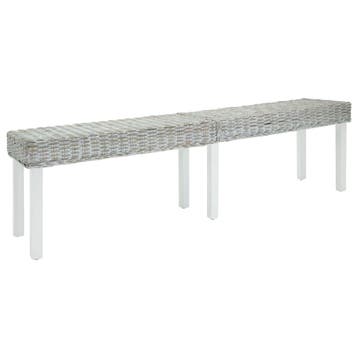 vidaXL Bankje 160x35x45 cm natuurlijk kubu rattan en, Verzenden, Nieuw, Hout, 150 tot 200 cm