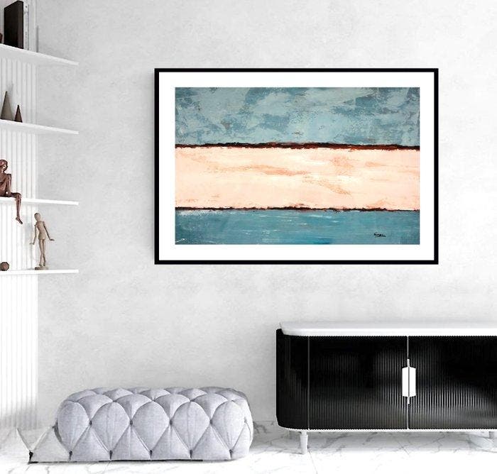 Kenza - Abstraction minimaliste 26-28 - 150 x 100 cm, Antiek en Kunst, Kunst | Schilderijen | Modern