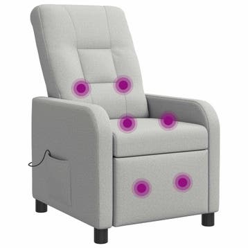 vidaXL Massage Recliner Wolkengrijs Stof, Verzenden, Nieuw