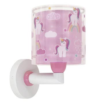 Roze kinderkamer wandlamp kunststof, Unicorn, Ophalen of Verzenden, Nieuw