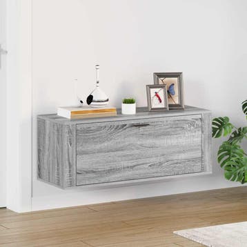 vidaXL Wandschoenenkast 100x35x38 cm bewerkt hout grijs, Verzenden, Nieuw