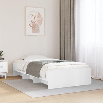 vidaXL Bedframe bewerkt hout wit 90x200 cm, 90 cm, Eenpersoons, Verzenden, Wit