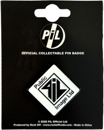 PIL Public Image Ltd New Logo B&W Pin officiële merchandise, Ophalen of Verzenden, Nieuw, Kleding