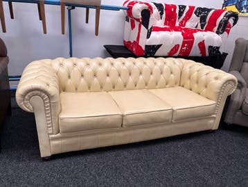 Chesterfield Special  3 Zits Chesterfield Bank met Diamonds, Ophalen, CHESTERFIELD, Driepersoons, Leer