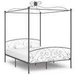 vidaXL Hemelbedframe metaal grijs 180x200 cm, Eenpersoons, Verzenden, Nieuw, 80 cm