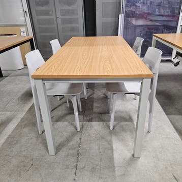 Zeer nette kantoortafel NIEUW eiken blad | grijs frame - 180, Ophalen of Verzenden, Nieuw in verpakking