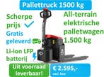 Elektrische Palletwagen |  Allroad | 1500 kg | buitengebruik, Zakelijke goederen, 1000 tot 2000 kg, Palletwagen, Elektrisch, Verzenden