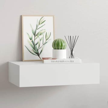 vidaXL Wandschap met lade 40x23,5x10 cm MDF wit, Verzenden, Nieuw
