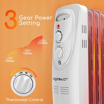 Olieradiator - 2300W Heater - Elektrische kachel - met Therm, Doe-het-zelf en Verbouw, Verwarming en Radiatoren, Verzenden, Zo goed als nieuw