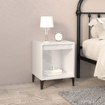vidaXL Nachtkastje 40x35x50 cm hoogglans wit, Huis en Inrichting, Slaapkamer | Nachtkastjes, Minder dan 45 cm, Verzenden, Nieuw