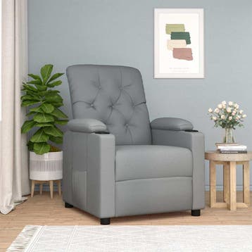 vidaXL Fauteuil verstelbaar stof lichtgrijs, Huis en Inrichting, Verzenden, Nieuw