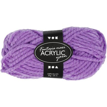 Fantasia Acrylgaren, L: 35 M, Maxi, paars, 50 gr/ 1 bol, Nieuw
