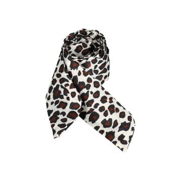 Haarband Haarlint 85cm - Panter Print - Bruin Wit, Nieuw