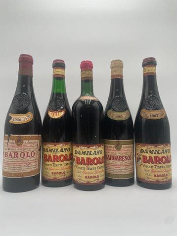 1959 Riserva, 1961, 1964, 1967 Barolo & 1965 Barbaresco,, Verzamelen, Nieuw