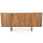 Dressoir Julian 4-deurs - Bruin - 95909 - dressoirs, Huis en Inrichting, Kasten | Dressoirs, Nieuw, Overige materialen