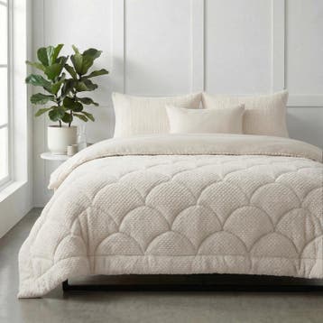 Lazy all-in-one dekbed Teddy fur - beige - 240 x 200 cm |, Verzenden, Nieuw, Beige