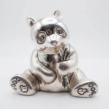 Marcello Giorgio - sculptuur, Panda - 7 cm - Verzilverd