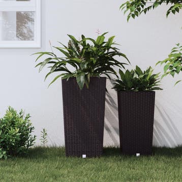 vidaXL Plantenbak met uitneembare bak rattan-look 21/49 L PP, Verzenden, Nieuw, Kunststof
