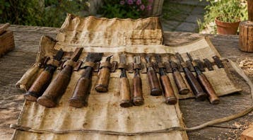 Werkgereedschap (11) Vintage - 11 Nomi + Tool Roll