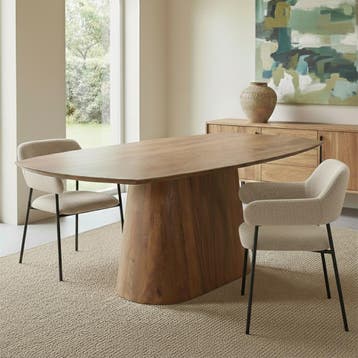 Mangohouten Eettafel Mick Deens ovaal 160×90 cm, Huis en Inrichting, Tafels | Eettafels, Verzenden, Nieuw, Industriële meubels
