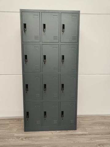 12-Deurs Lockerkast 90x40x195cm - Antracietgrijs, Ophalen of Verzenden, Nieuw, Robuust