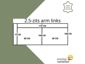 Leren elementenbank Match - element 2.5 zits arm links, Industrieel, Modern, Scandinavisch, 150 tot 200 cm, Nieuw, Ophalen of Verzenden