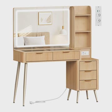 WOLTU Kaptafel met Groot LED Spiegel, Verstelbare Verlichtin, Verzenden, Nieuw