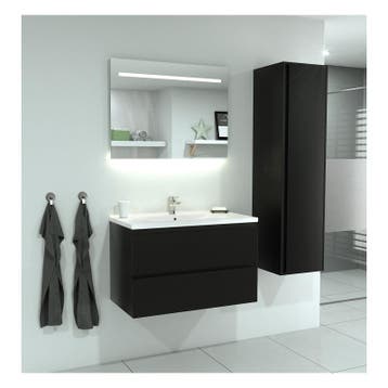 Badmeubel Sisilia Mat Zwart 80CM (Badkamermeubels), Ophalen of Verzenden, Nieuw