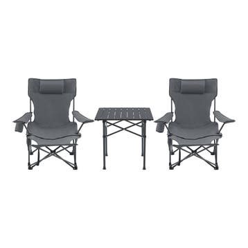 Tuinset Bellante 3-delig campingset opvouwbaar grijs casa.pr, Verzenden, Nieuw