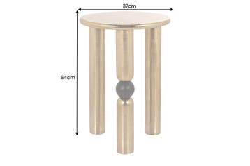 Handgemaakte bijzettafel ABSTRACT 55cm goud zwart metaal, Huis en Inrichting, Tafels | Sidetables, Ophalen of Verzenden, Nieuw