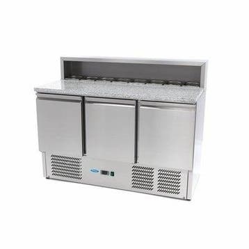 RVS Pizzawerkbank-Pizzatafel-Pizza Saladette -3 Deuren (Nieu, Zakelijke goederen, Horeca | Keukenapparatuur, Ophalen of Verzenden