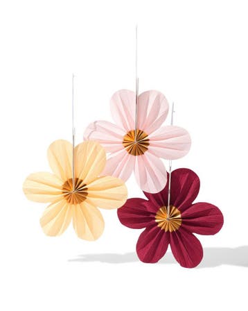HEMA Waaier 35x35cm papier floraal - 3 stuks, Verzenden, Nieuw