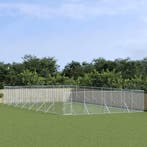 Hondenkennel voor buiten 8x16x2 m gegalvaniseerd staal zilve, Verzenden, Nieuw
