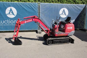 Veiling: Minigraver Hitachi EX8 Diesel, Ophalen, Graafmachine
