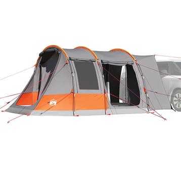 vidaXL Autotent 2-persoons waterdicht grijs en oranje, Verzenden, Nieuw, Tot en met 2