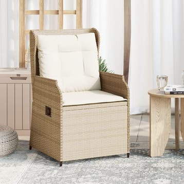 vidaXL Tuinstoelen 2 st verstelbaar met kussens poly rattan, Verzenden, Nieuw, Tuinset