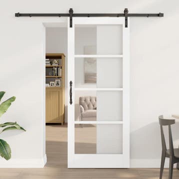vidaXL Schuifdeur ORKDAL Wit en zwart 83 x 202 cm, Verzenden, Nieuw