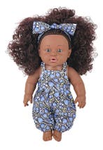 Eco Toys 30cm Pop met Krullen en Blauwe Jumpsuit, Verzenden, Nieuw