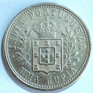 Portugal, Portugees-India. D. Carlos I (1889-1908). 1 Rupia