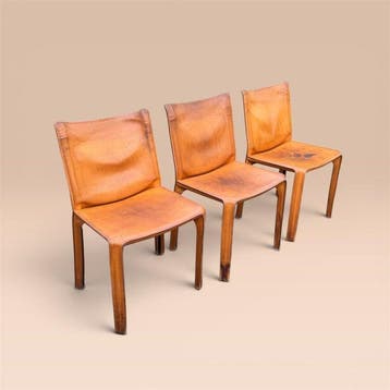 Cassina - Mario Bellini - Stoel (3) - Leder - Cassina 412