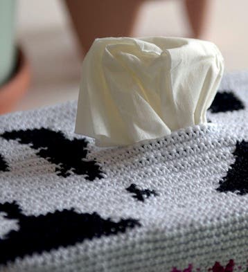 Haakpatroon Tissue Box - tapestry hoes met bloemen en land, Ophalen of Verzenden, Nieuw