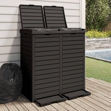 vidaXL Vuilnisbak voor tuin 78x41x86 cm polypropeen zwart, Verzenden, Nieuw