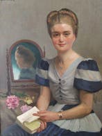Raymond Lheureux (1890-1965) - Portrait de Françoise, fille, Antiek en Kunst, Kunst | Schilderijen | Klassiek