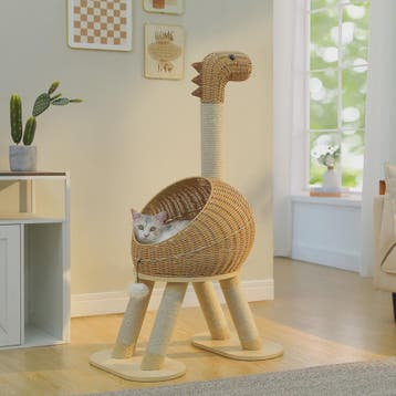 Dino Kattenkrabpaal met Mand en Sisalpaal - Rattan Design, Verzenden, Nieuw
