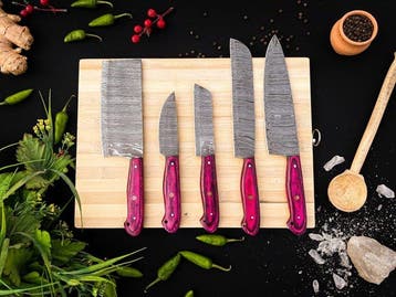 Keukenmes - Kitchen knife set - F162 - Staal, Hout,