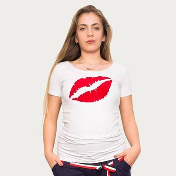 Op en Top Zwanger Zwangerschapsshirt Positieshirt Big Kiss W, Verzenden, Nieuw