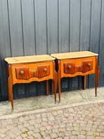 Nachtkastje - Hout, Marmer - Nachtkastjes met marmerdecor