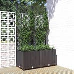 vidaXL Plantenbak met trellis zwart 80x40x136 cm PP, Tuin en Terras, Kunststof, Verzenden, Nieuw, 60 tot 100 cm