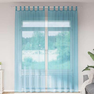 vidaXL Gordijnen met lussen 2 st 140x260 cm turkoois, Verzenden, Nieuw