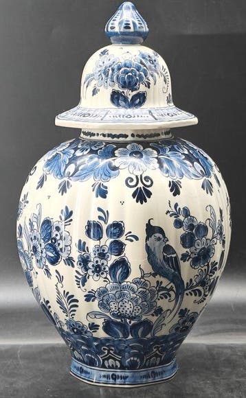 delfts - dekselvaas - 1449 - Delfts blauw - Pot met gember